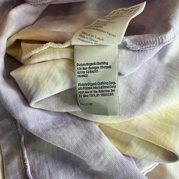 Picture Organic Clothing Size S Absalt Tie Dye T Shirt 100% Cotton Purple Yellow - Picture 11 of 11